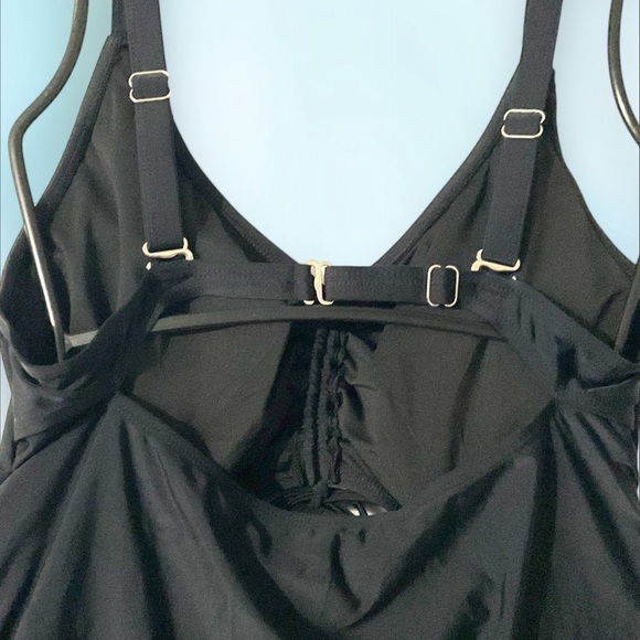 DACI Black One Piece Padded Bra Cutout High Waist Bathing Suit Swim Suit SZ18 W - Picture 6 of 7